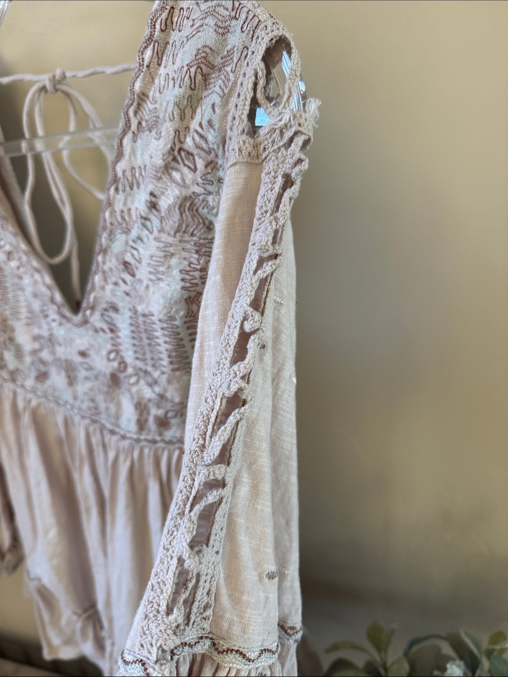 Free People Cream Embroidered Peasant Tunic - Picture 6 of 10